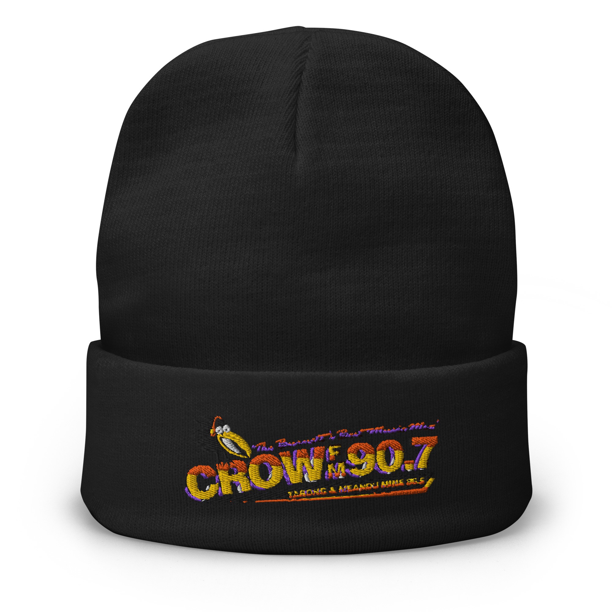 Embroidered Beanie - Black